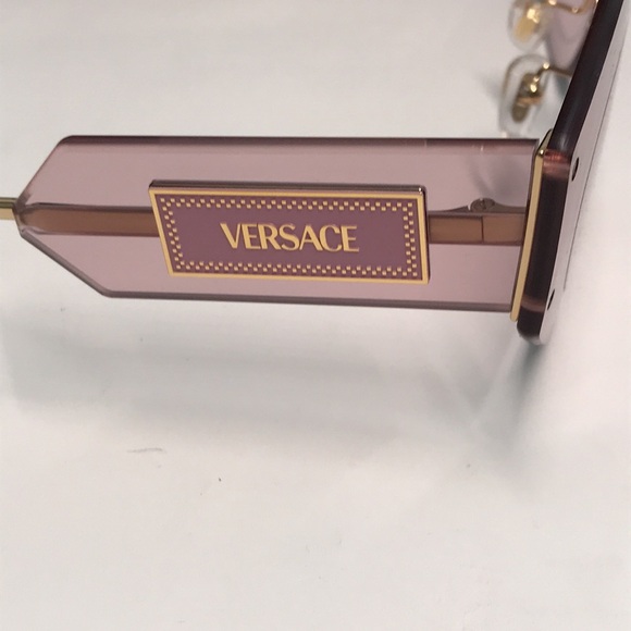 New Versace™ VE2276 Damier Women’s Sunglasses – Rimless Pink Metal main image 12